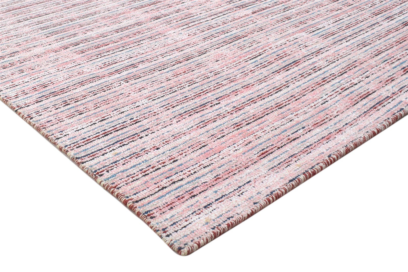 5' X 7' Rug Silk Pink Modern Handloom Scandinavian Striped Room Size Carpet 