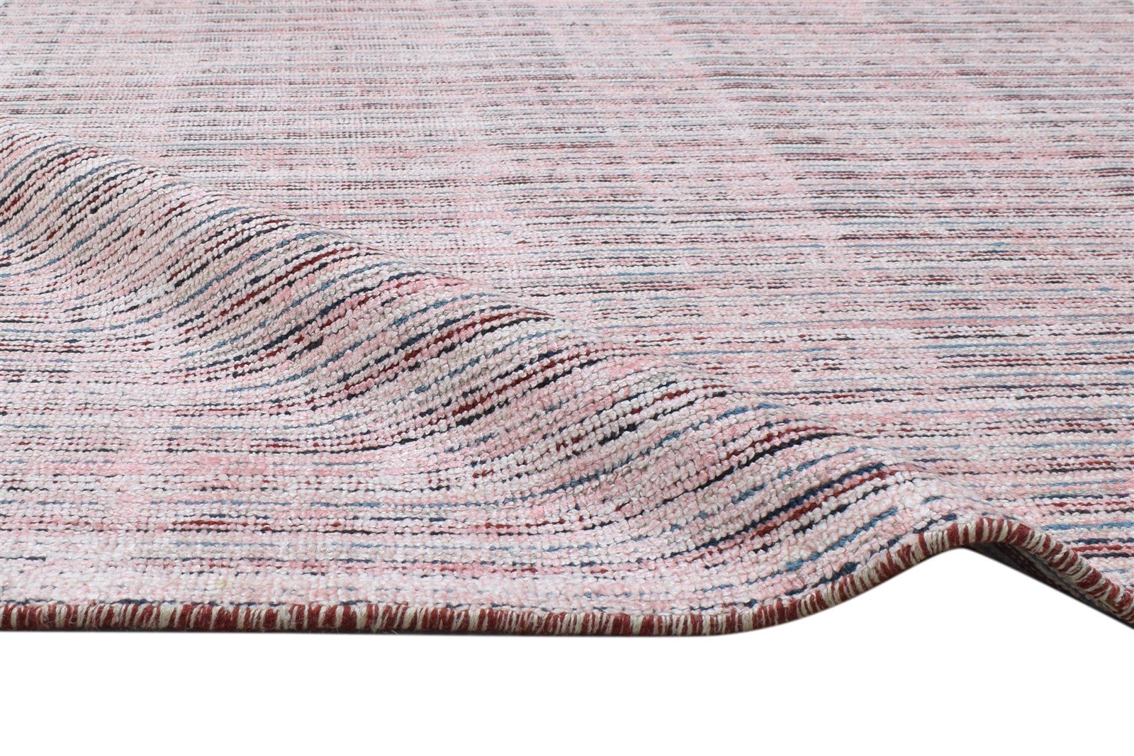 5' X 7' Rug Silk Pink Modern Handloom Scandinavian Striped Room Size Carpet 