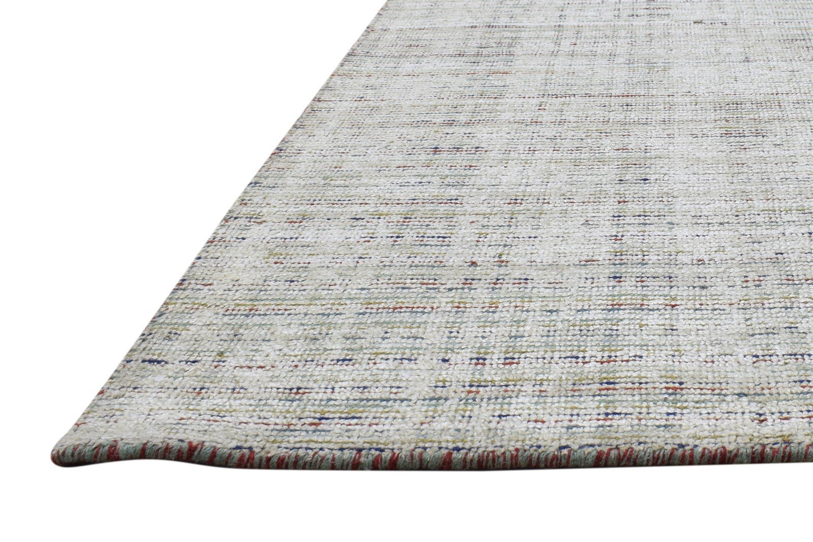 Wool / Silk Silver Rug 5X7 Modern Handloom Scandinavian Striped Room Size 