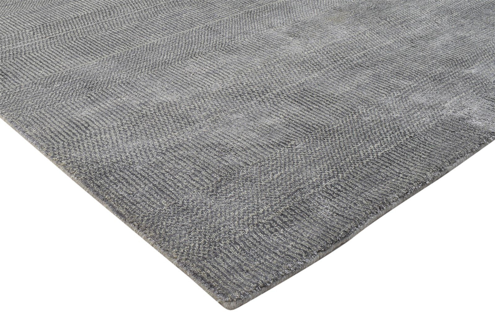 Grey Wool / Silk Rug 5X7 Modern Handloom Moroccan Grass Trellis Room Size 