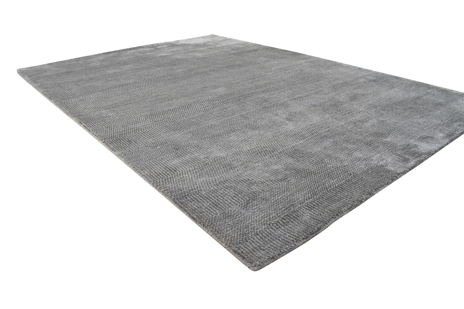 Grey Wool / Silk Rug 5X7 Modern Handloom Moroccan Grass Trellis Room Size 