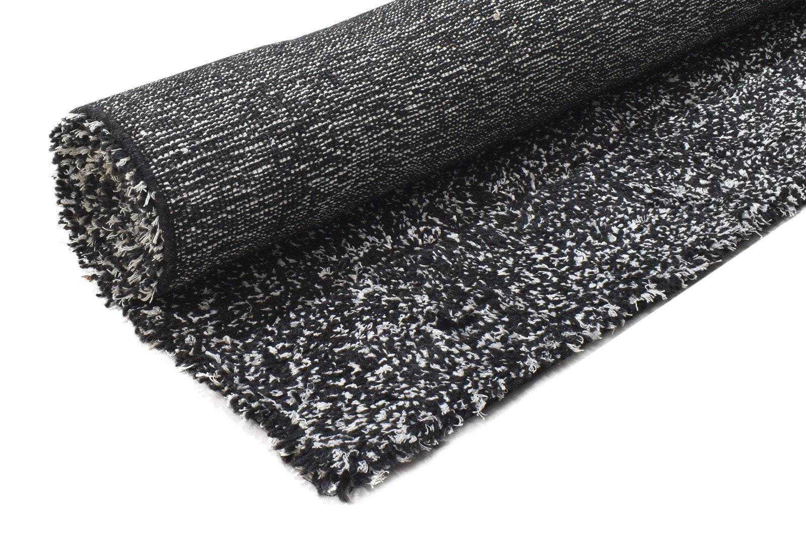 5X7 Rug Wool / Silk Black Modern Handloom Scandinavian Solid Room Size Carpet 