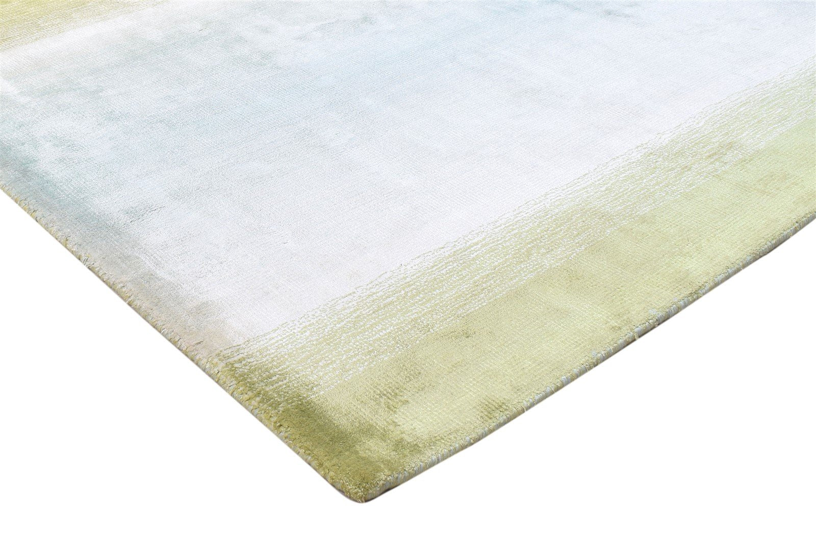 Handloom Green Silk Rug 5' X 7' Modern Scandinavian Ombre Room Size Carpet 