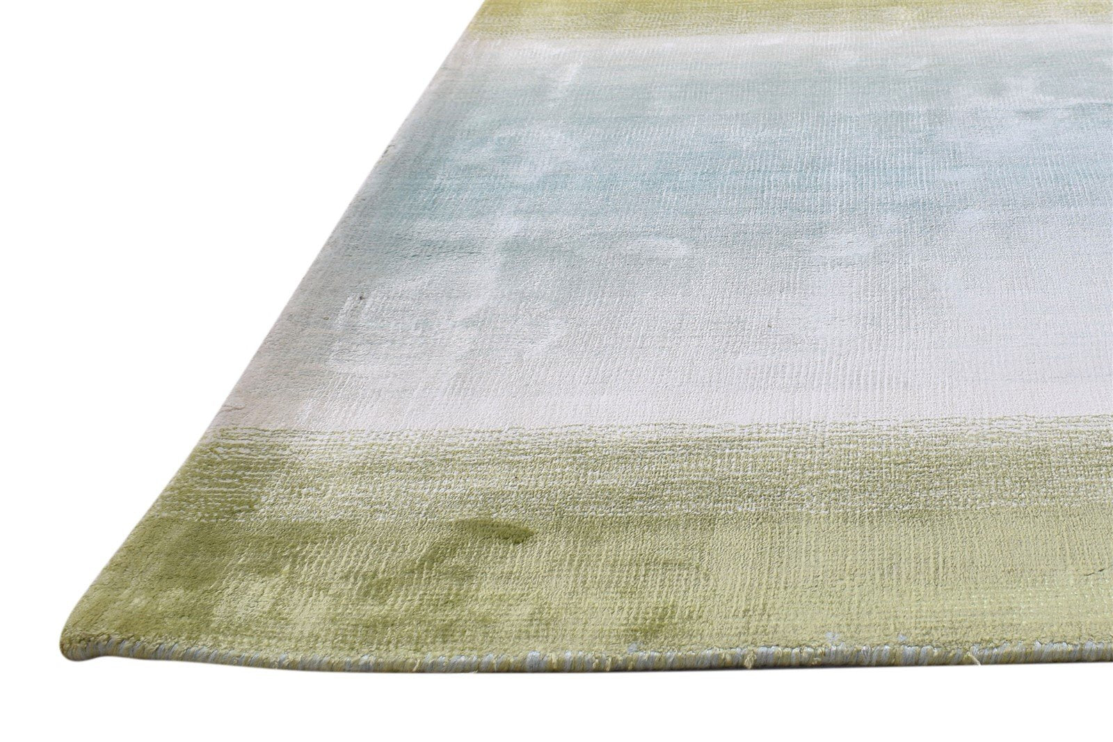 Handloom Green Silk Rug 5' X 7' Modern Scandinavian Ombre Room Size Carpet 