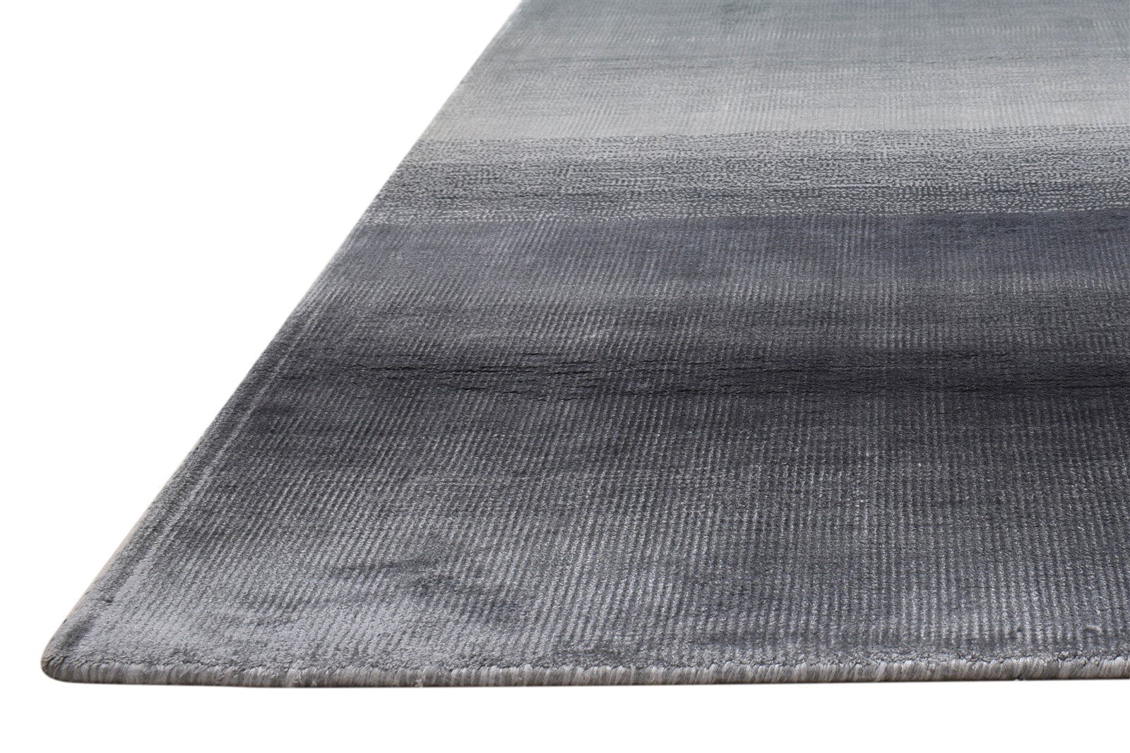 Silver Silk Rug 5' X 6' Modern Handloom Scandinavian Ombre Room Size Carpet 