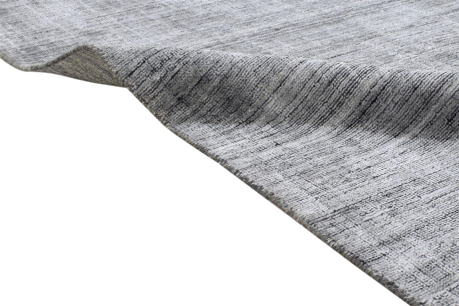 5X6 Rug Wool / Silk Dark Grey Modern Handloom Scandinavian Solid Room Size 