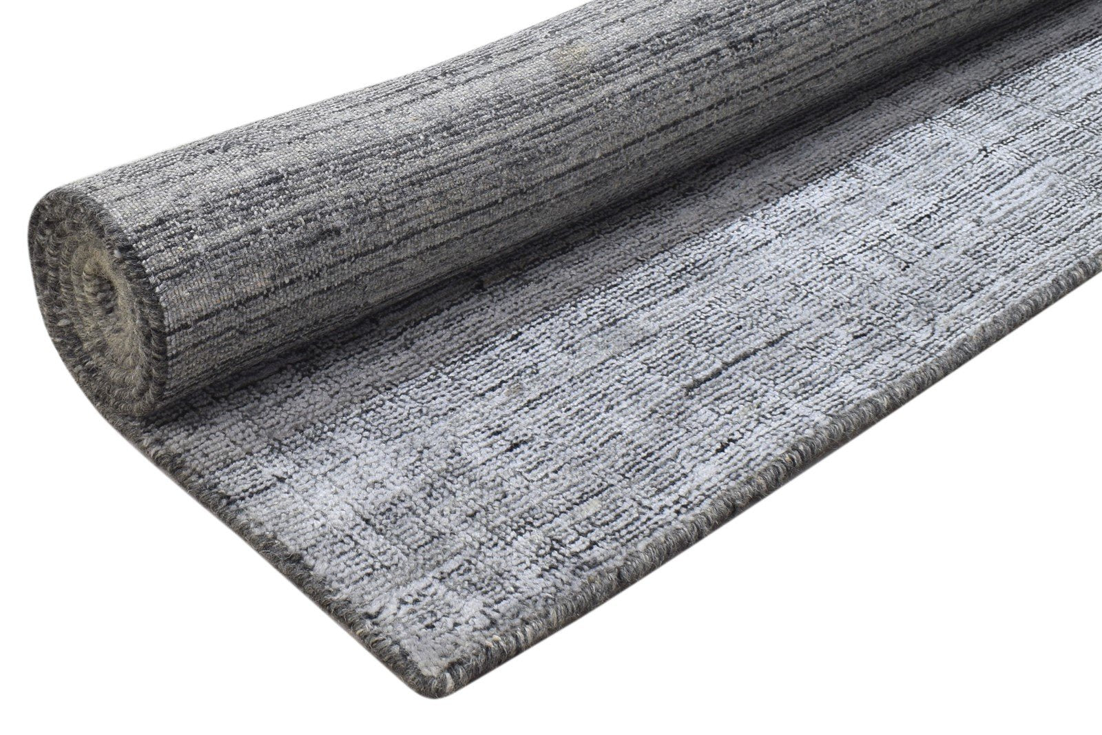 5X6 Rug Wool / Silk Dark Grey Modern Handloom Scandinavian Solid Room Size 