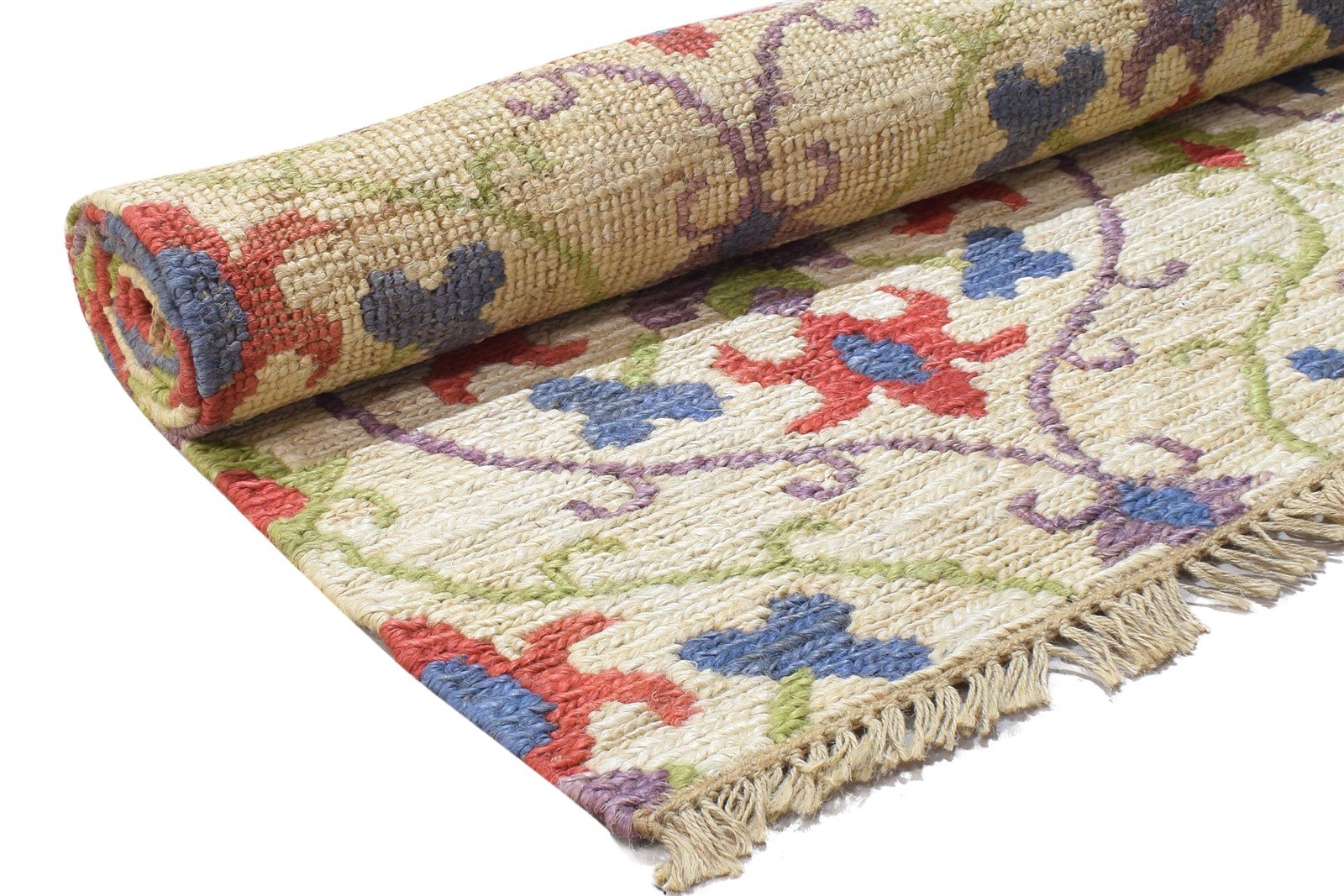 Jute Multi Color Rug 5' X 8' Modern Dhurrie Bohemian Damask Room Size Carpet 