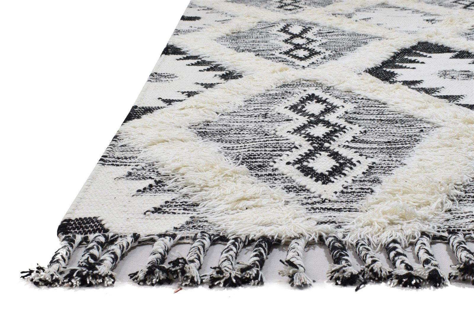 5' X 8' Rug Wool Charcoal Modern Dhurrie Scandinavian Diamond Room Size Carpet 