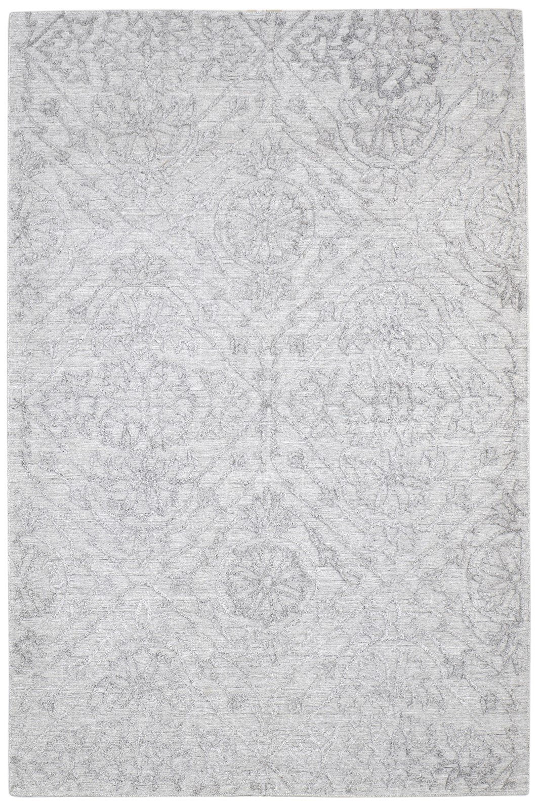 5X8 Rug Polypropylene Grey Modern Handloom Scandinavian Floral Room Size Carpet 