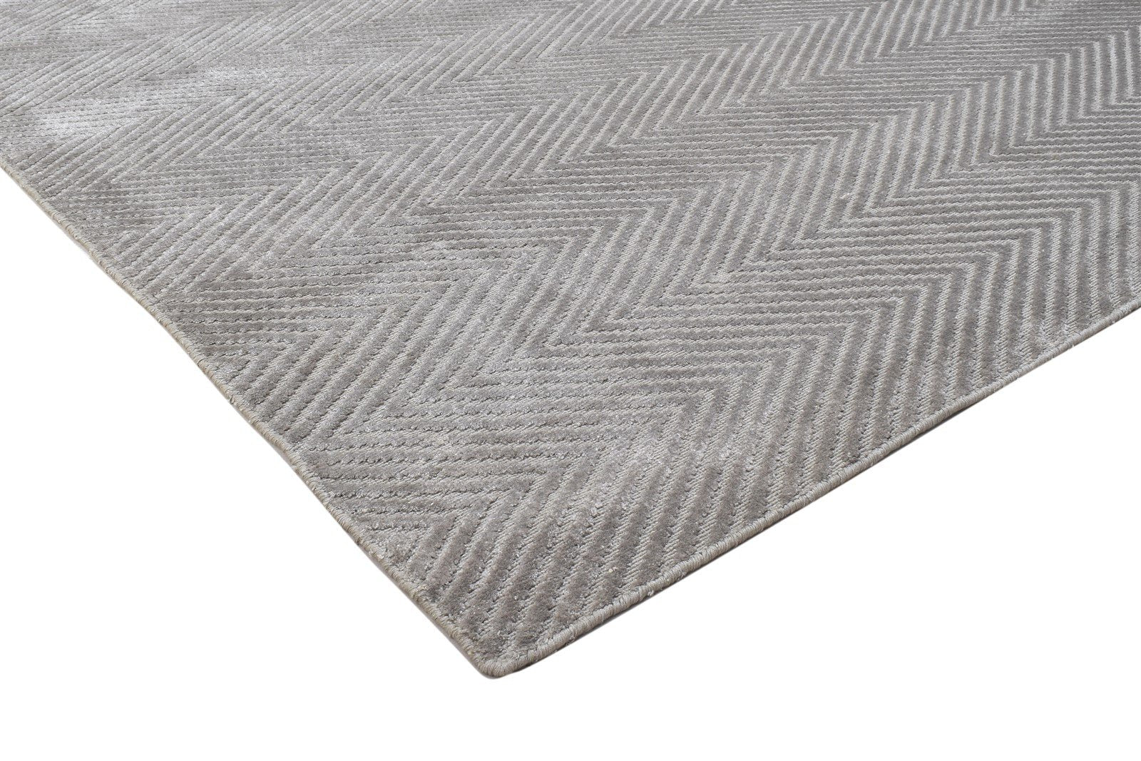 Grey Silk Rug 5' X 8' Modern Handloom Scandinavian Diamond Room Size Carpet 