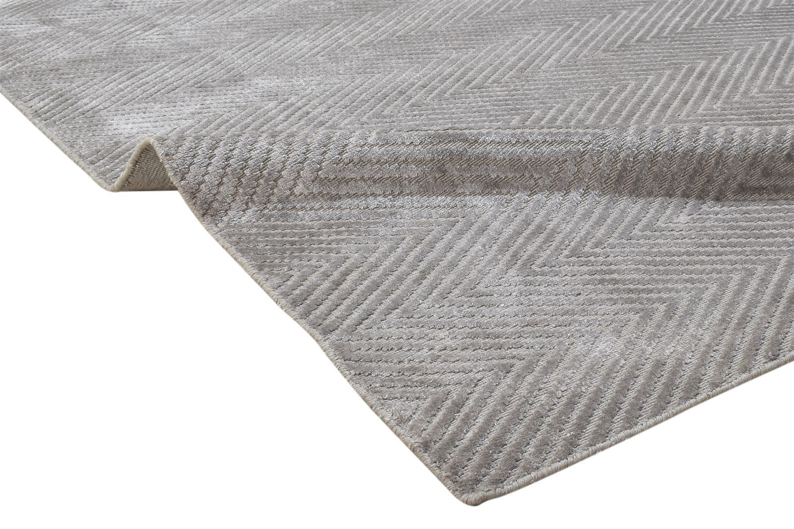 Grey Silk Rug 5' X 8' Modern Handloom Scandinavian Diamond Room Size Carpet 