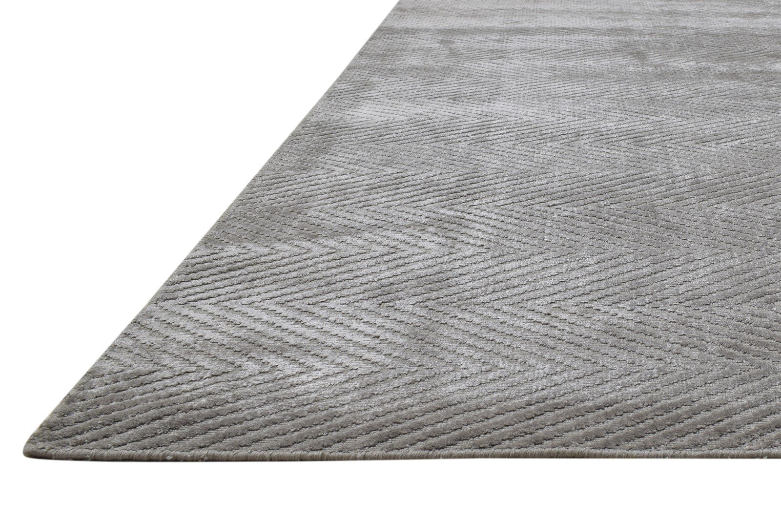 Grey Silk Rug 5' X 8' Modern Handloom Scandinavian Diamond Room Size Carpet 