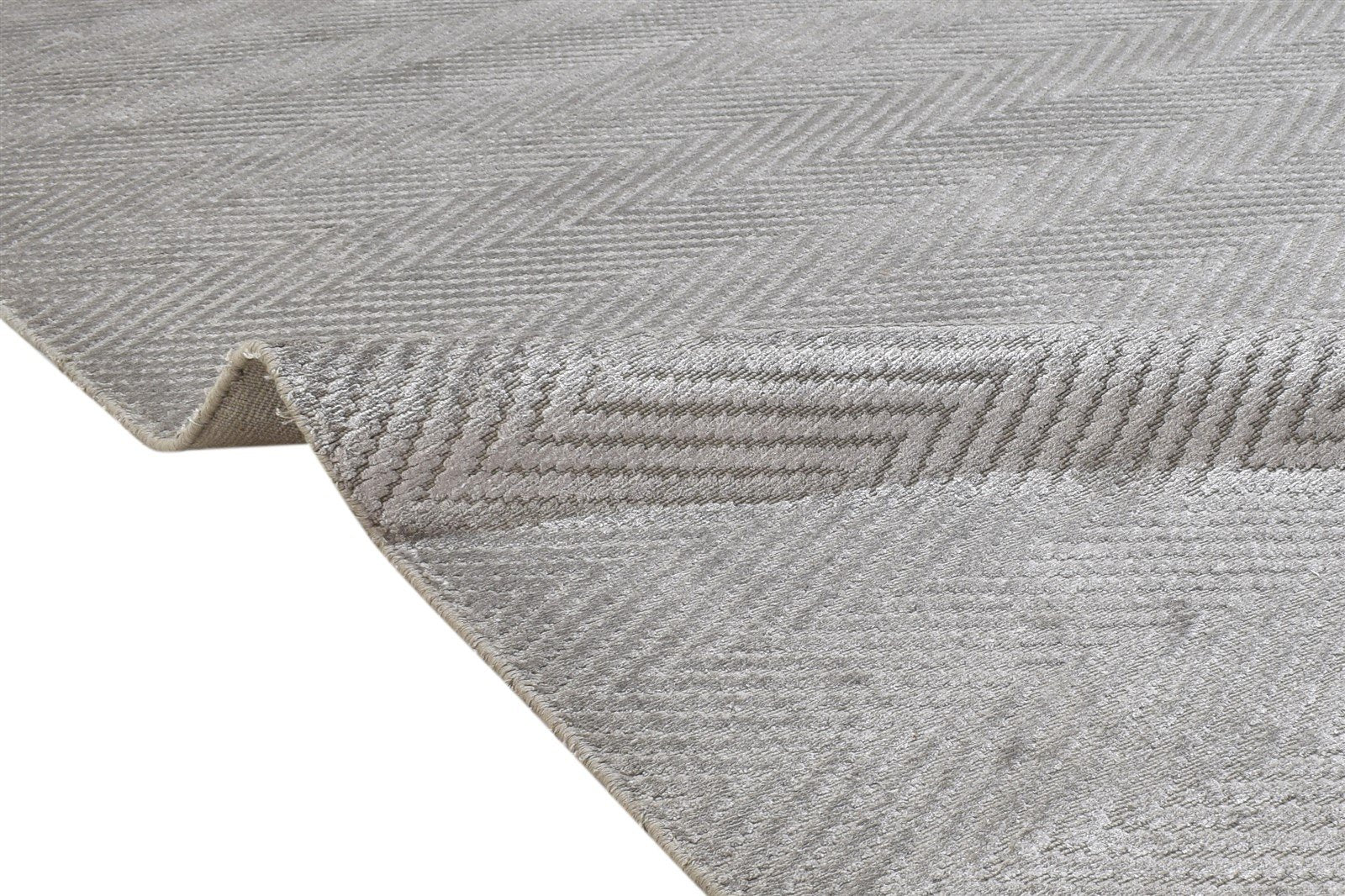 Handloom Grey Silk Rug 5' X 8' Modern Scandinavian Diamond Room Size Carpet 