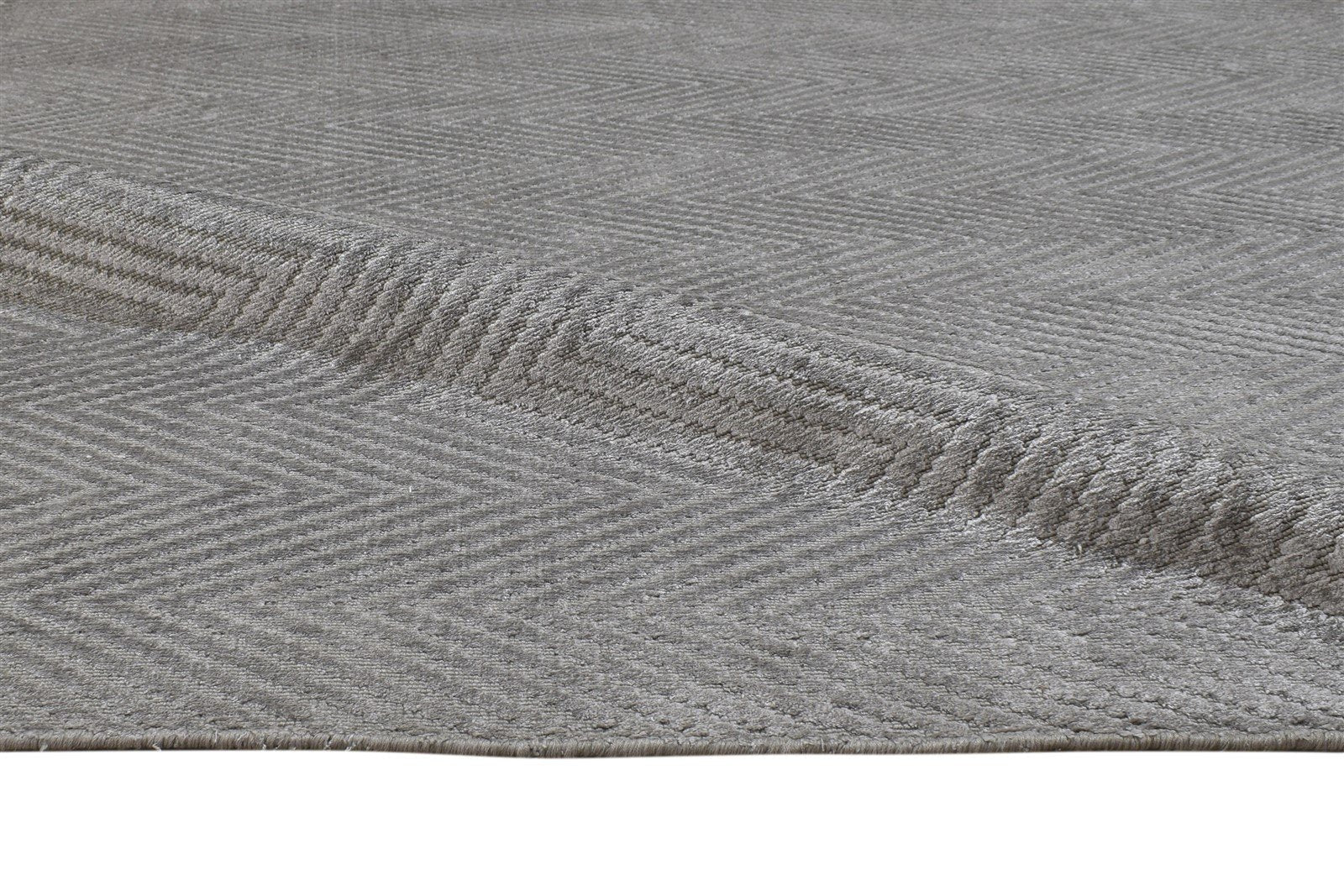 Handloom Grey Silk Rug 5' X 8' Modern Scandinavian Diamond Room Size Carpet 