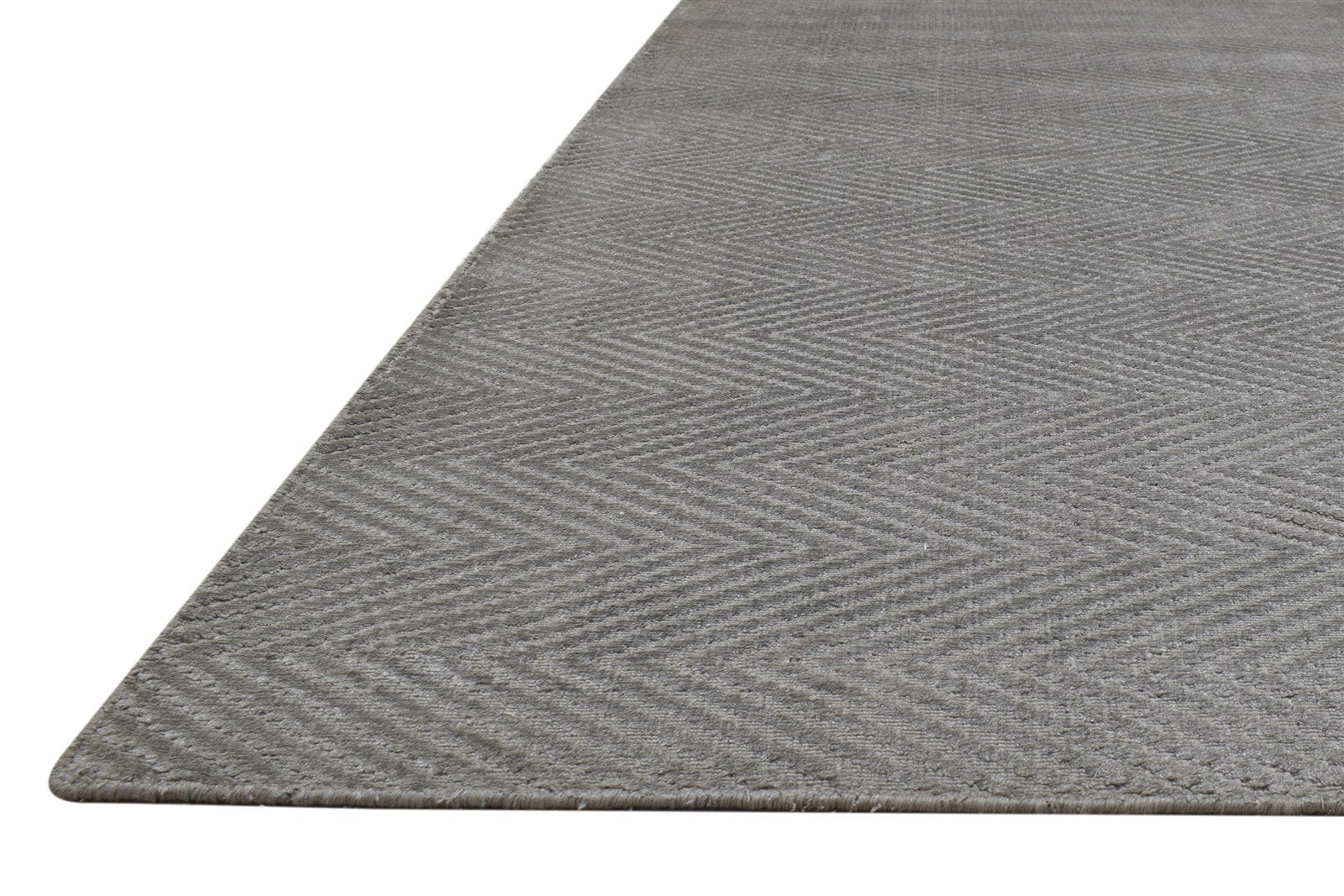 Handloom Grey Silk Rug 5' X 8' Modern Scandinavian Diamond Room Size Carpet 