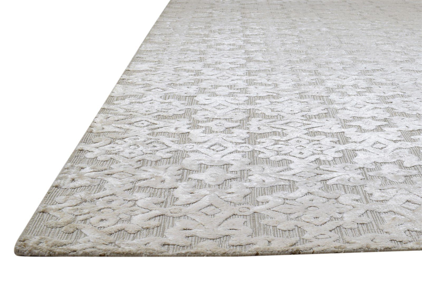 Silk Sand Rug 6' X 9' Modern Jacquard Loom French Damask Room Size Carpet 