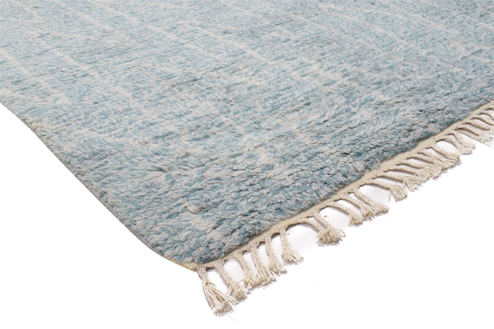 Wool Blue Rug 5' X 8' Modern Hand Knotted Moroccan Abstract Room Size Carpet 