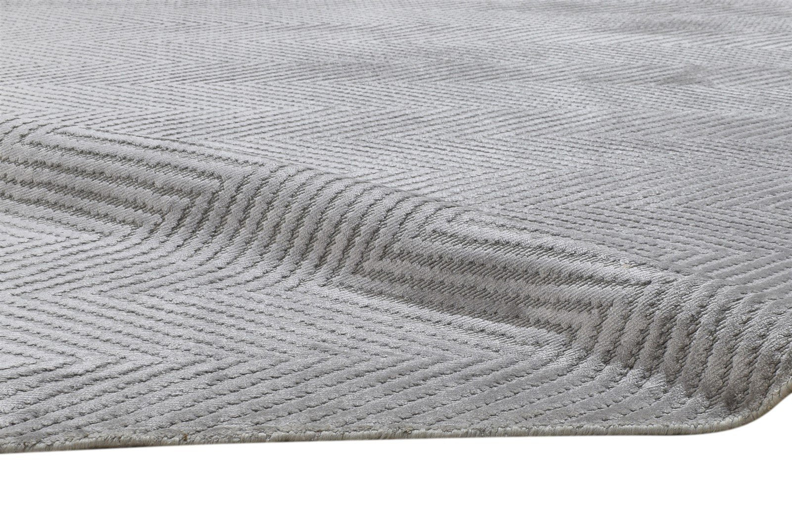 5' X 8' Rug Silk Grey Modern Handloom Scandinavian Diamond Room Size Carpet 