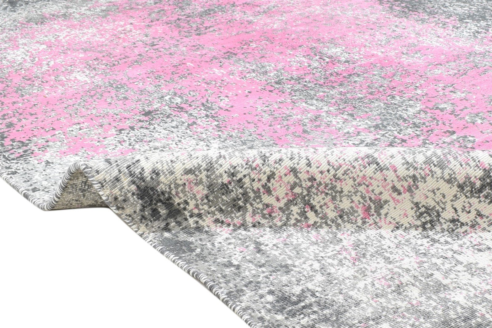 Pink Silk Rug 4' X 6' Modern Handloom Indian Abstract Room Size Carpet 