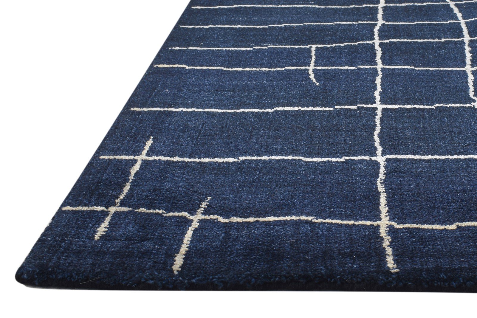 Handloom Charcoal Silk Rug 5X7 Modern Scandinavian Abstract Room Size Carpet 