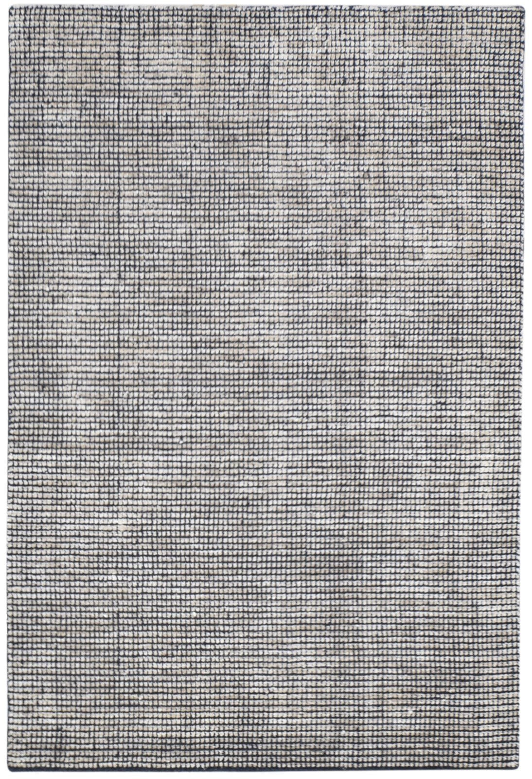 Handloom Charcoal Wool / Silk Rug 4X6 Modern Scandinavian Solid Room Size 