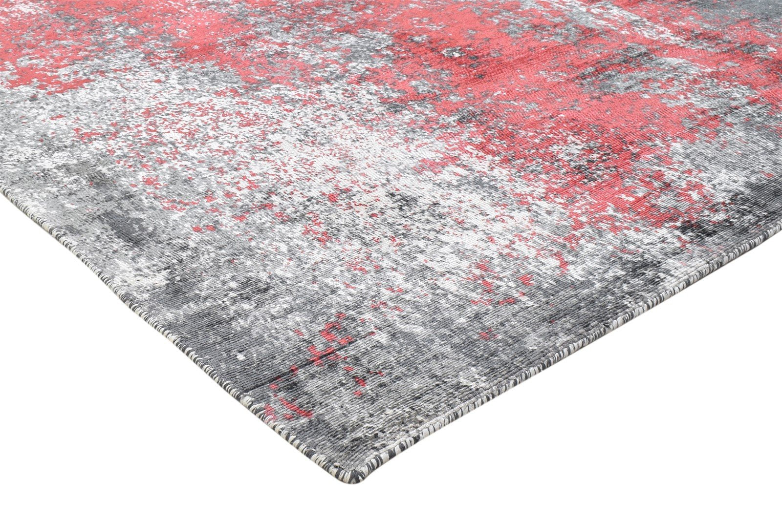 5' X 6' Rug Silk Red Modern Hand Woven Indian Abstract Room Size Carpet 