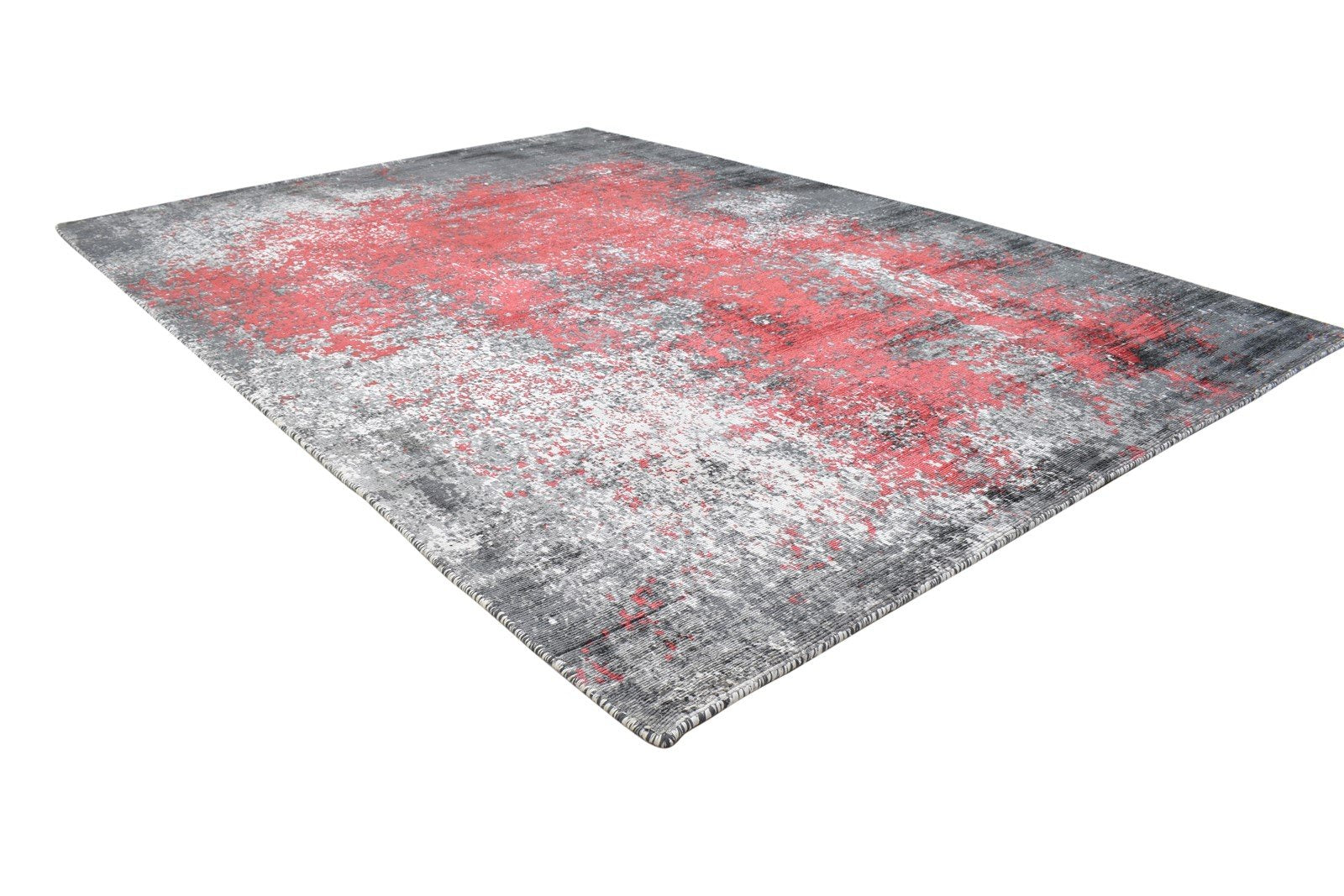 5' X 6' Rug Silk Red Modern Hand Woven Indian Abstract Room Size Carpet 