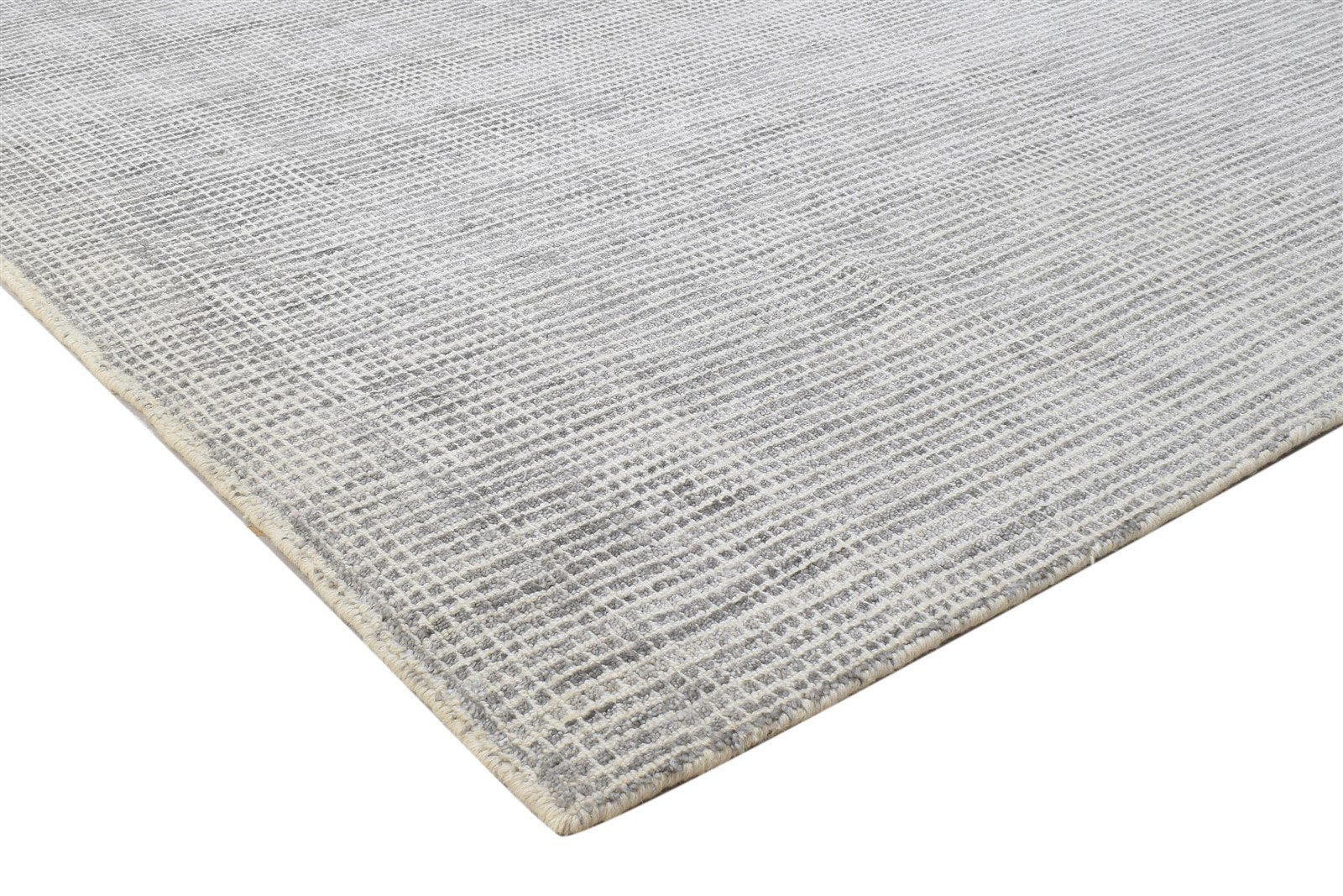 5X8 Rug Wool / Silk Grey Modern Handloom Scandinavian Solid Room Size Carpet 