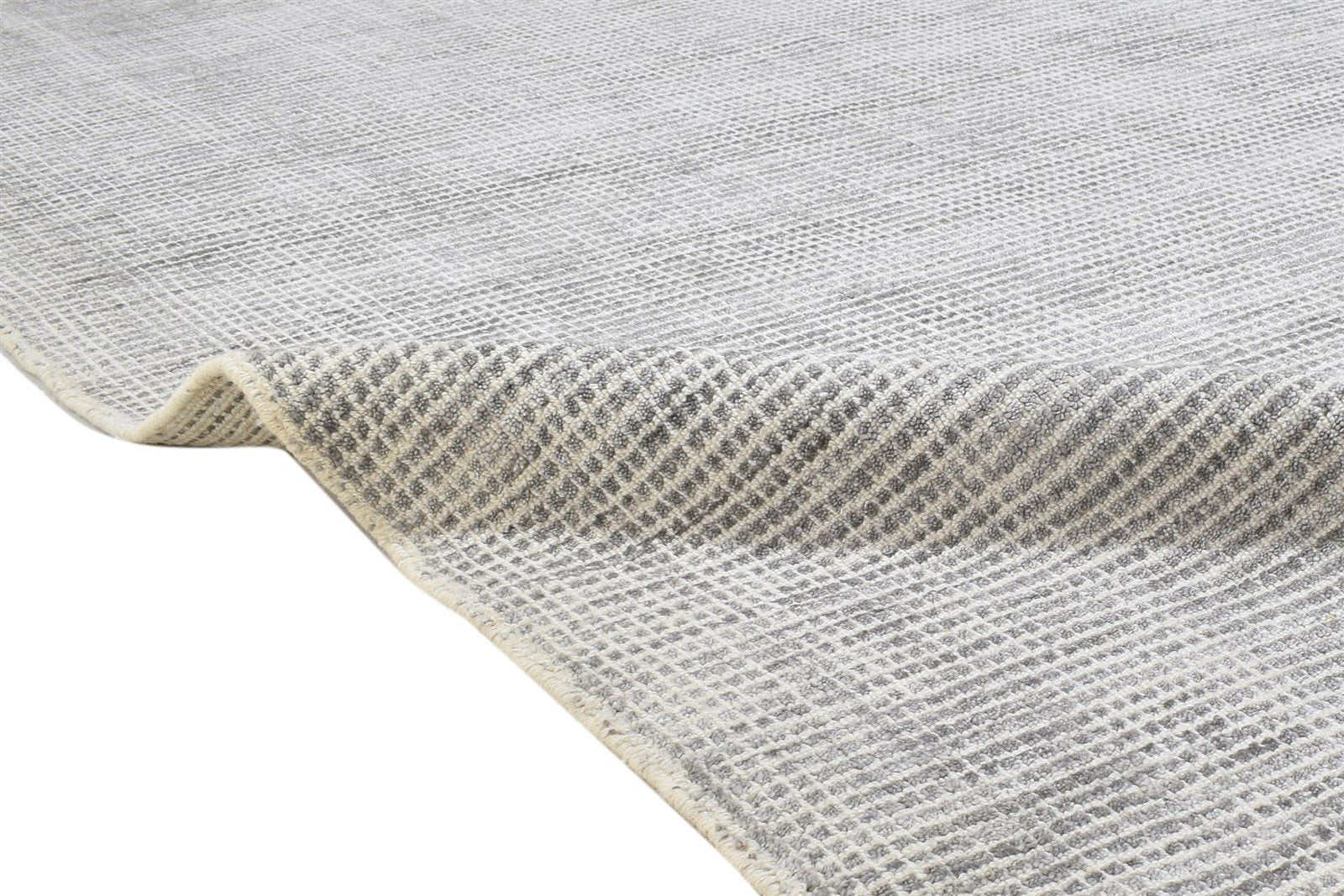 5X8 Rug Wool / Silk Grey Modern Handloom Scandinavian Solid Room Size Carpet 