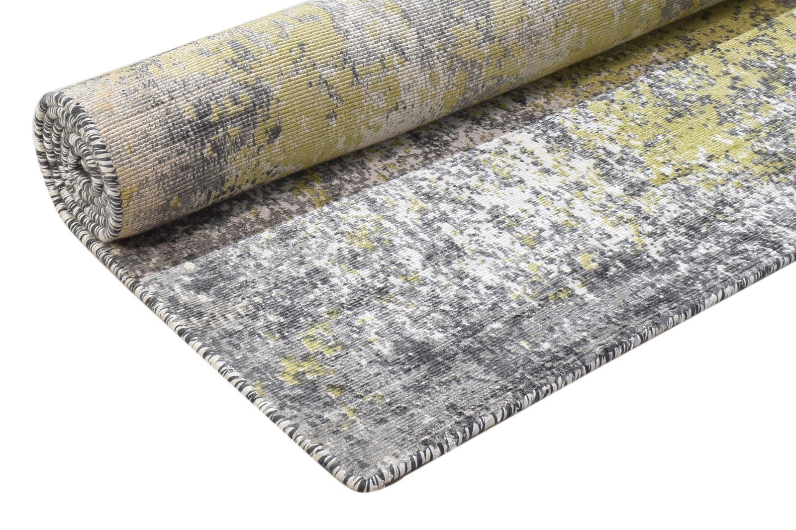 4' X 6' Rug Silk Dark Grey Modern Hand Woven Indian Abstract Room Size Carpet  Area Rug 