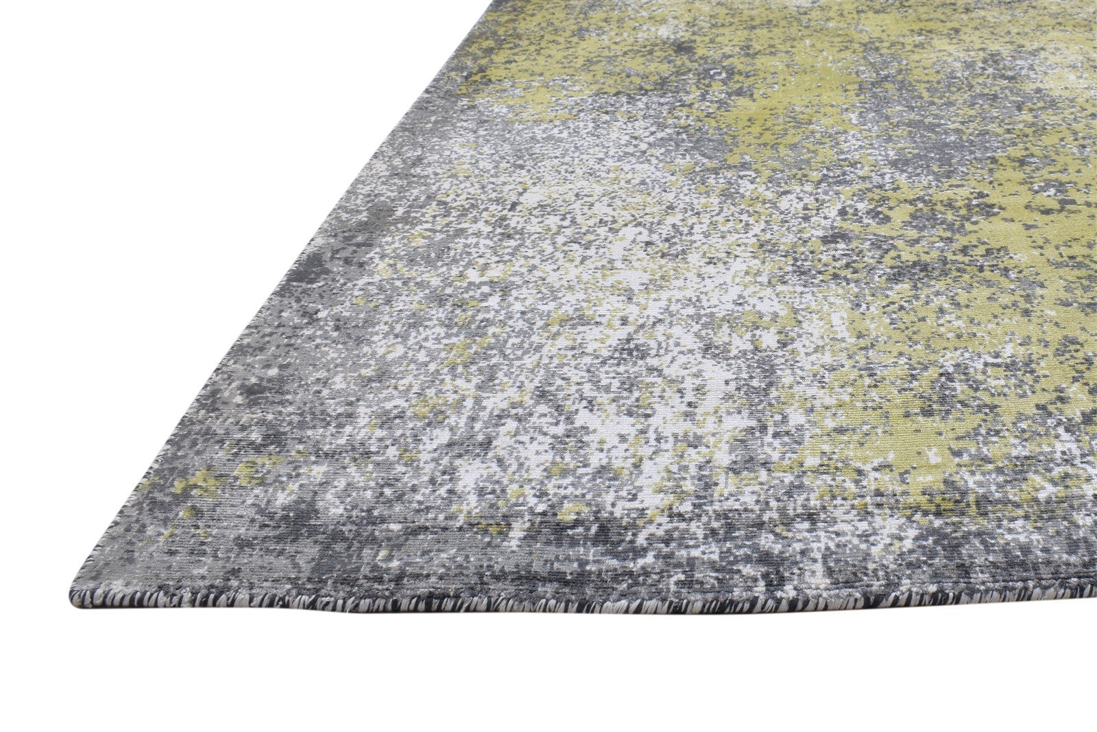 4' X 6' Rug Silk Dark Grey Modern Hand Woven Indian Abstract Room Size Carpet 