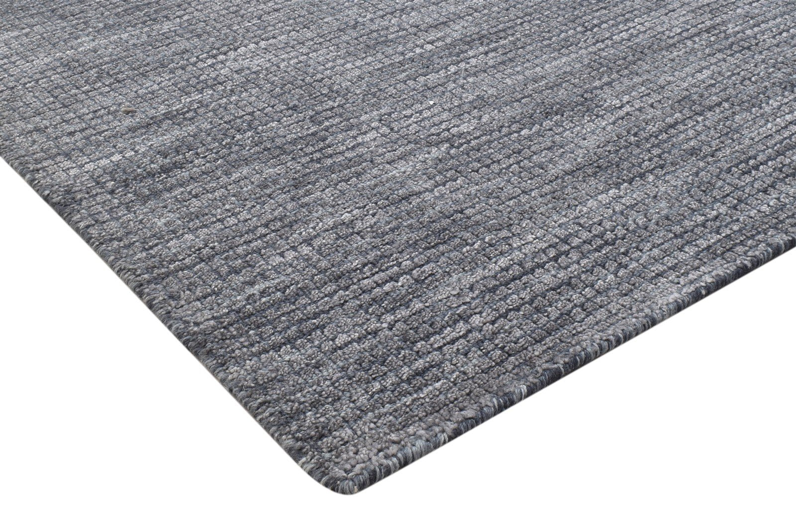 Charcoal Wool / Silk Rug 4X6 Modern Handloom Scandinavian Solid Room Size 