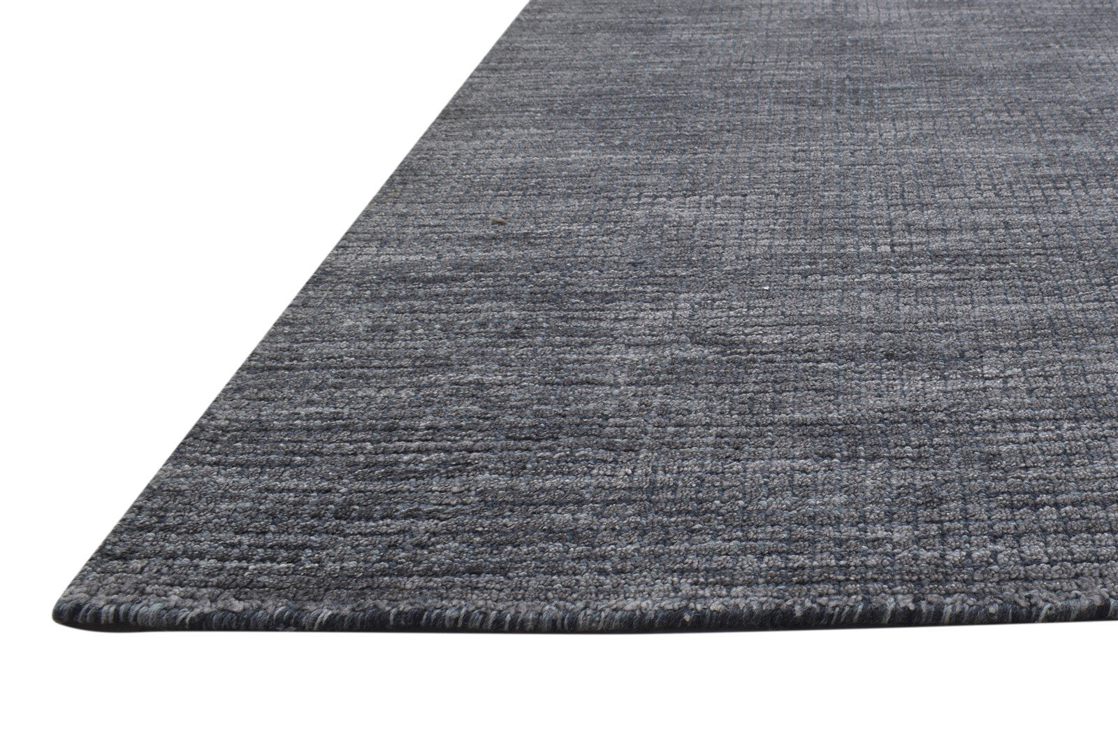 Charcoal Wool / Silk Rug 4X6 Modern Handloom Scandinavian Solid Room Size 