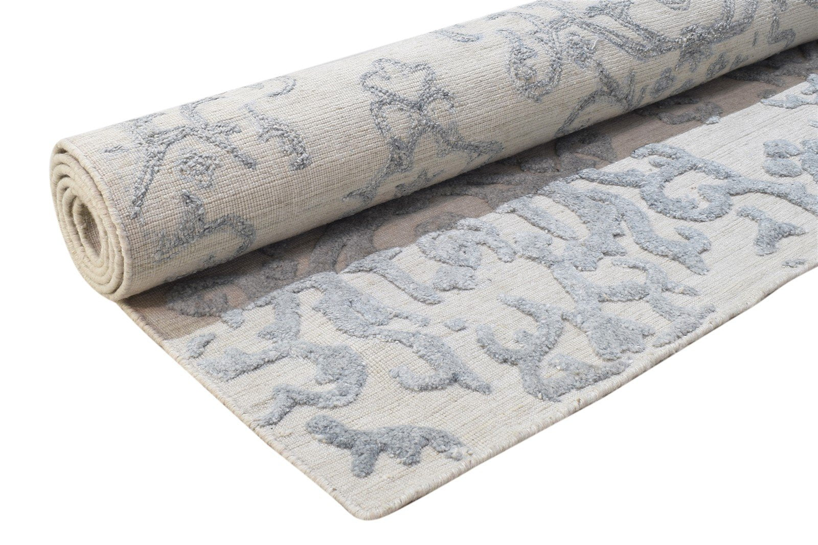 Handloom Grey Polypropylene Rug 5' X 8' Modern French Damask Room Size Carpet  Area Rug 