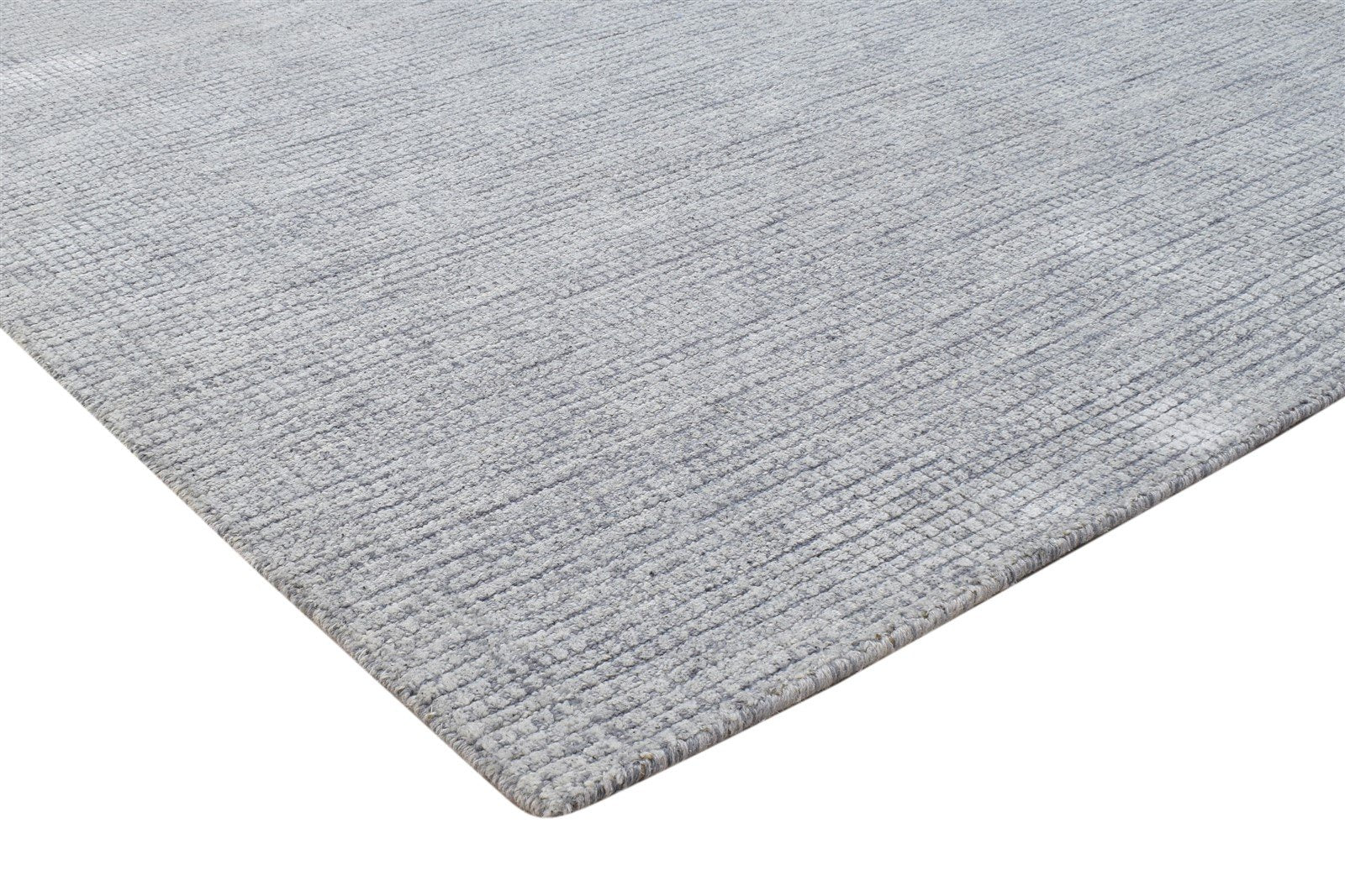 5X8 Rug Wool / Silk Grey Modern Handloom Scandinavian Solid Room Size Carpet 