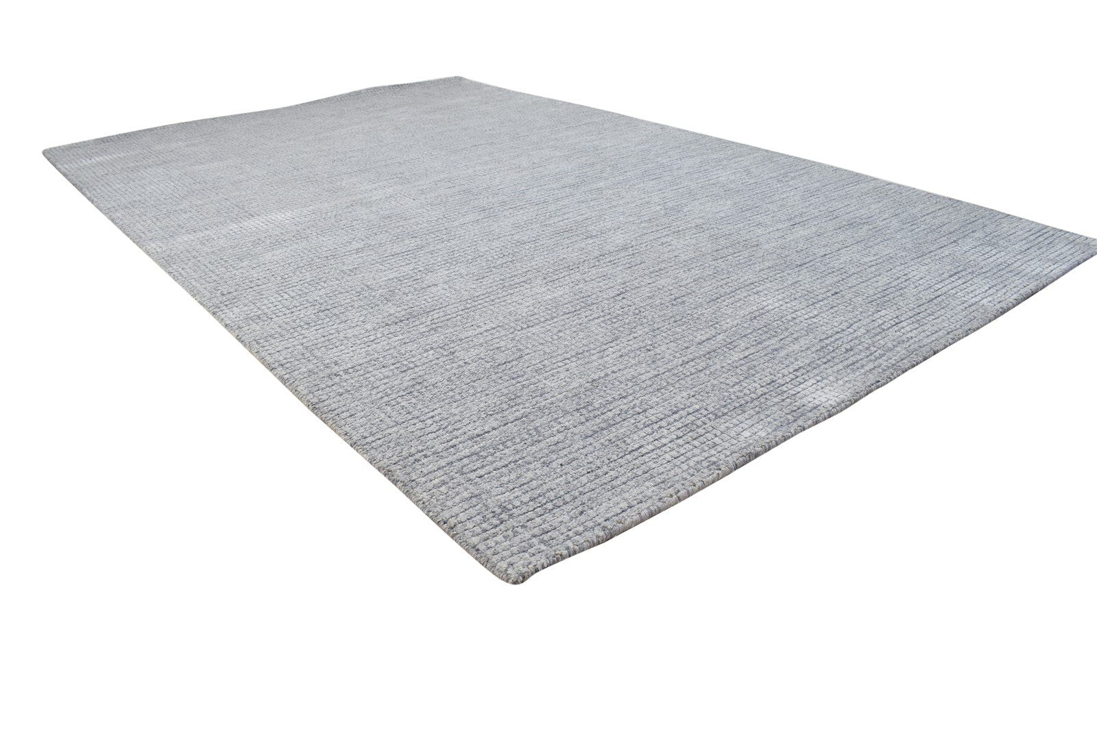 5X8 Rug Wool / Silk Grey Modern Handloom Scandinavian Solid Room Size Carpet 