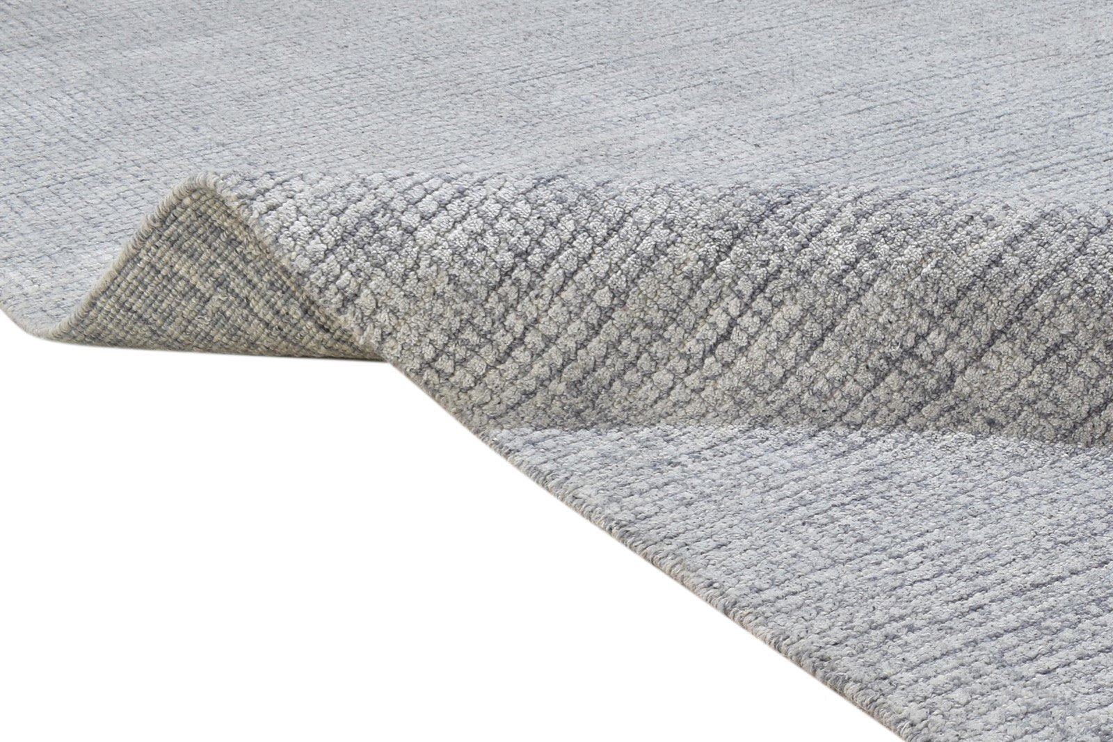 5X8 Rug Wool / Silk Grey Modern Handloom Scandinavian Solid Room Size Carpet 