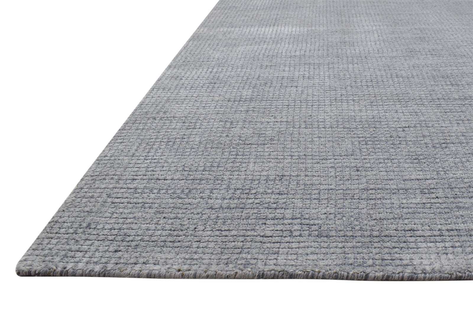 5X8 Rug Wool / Silk Grey Modern Handloom Scandinavian Solid Room Size Carpet 