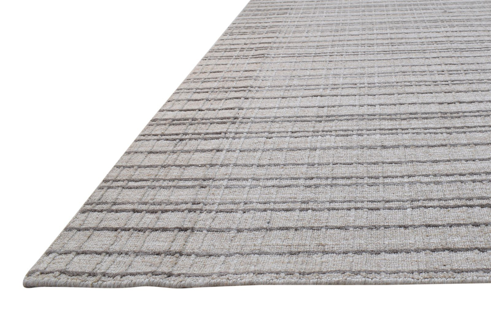 6X8 Rug Wool / Silk Sand Modern Handloom Scandinavian Plaids Room Size Carpet 