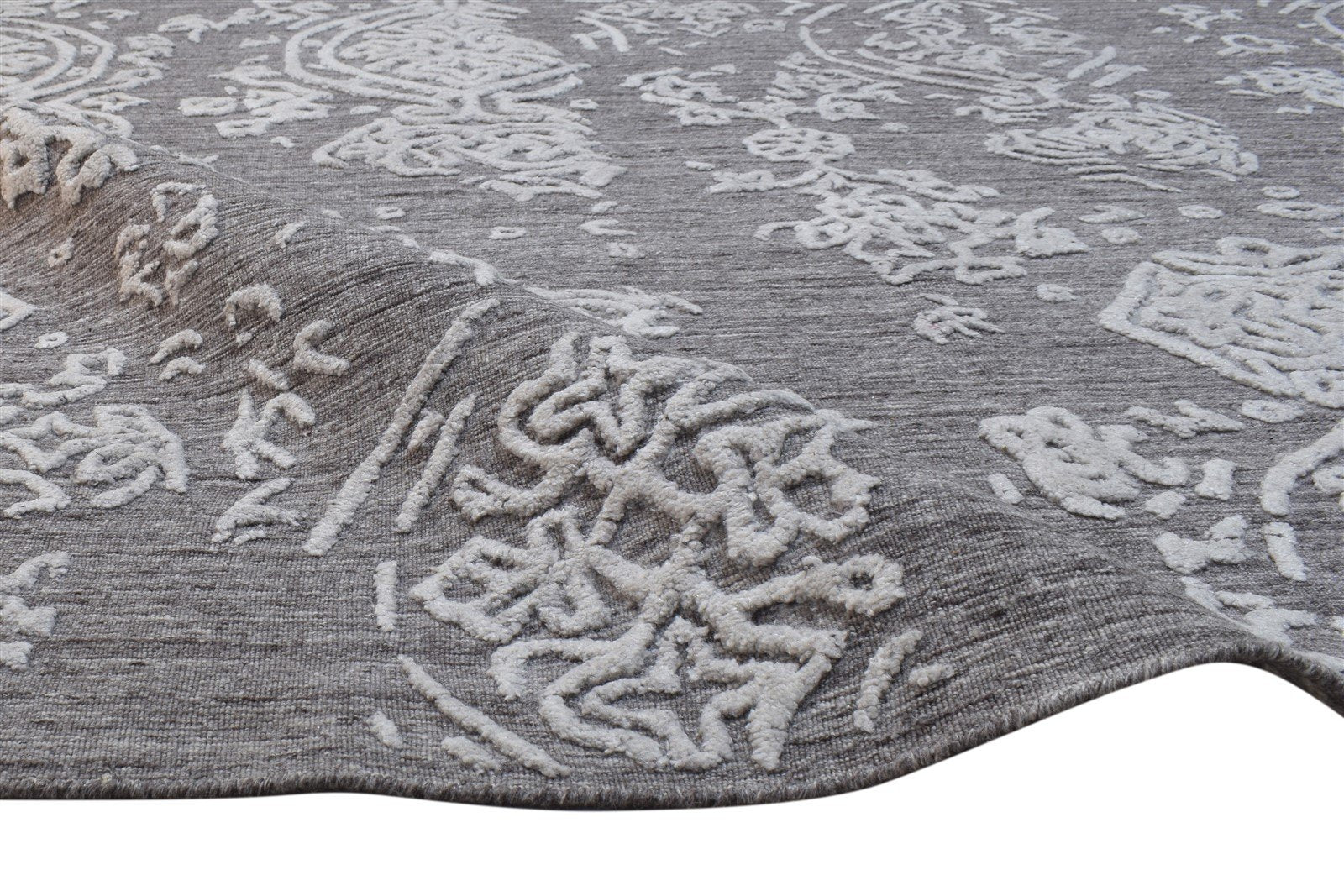 Handloom Grey Polypropylene Rug 5' X 8' Modern French Abstract Room Size Carpet 