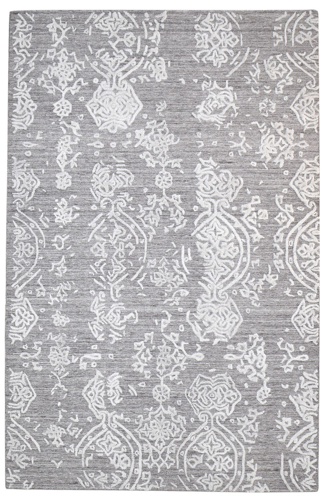 Handloom Grey Polypropylene Rug 5' X 8' Modern French Abstract Room Size Carpet 