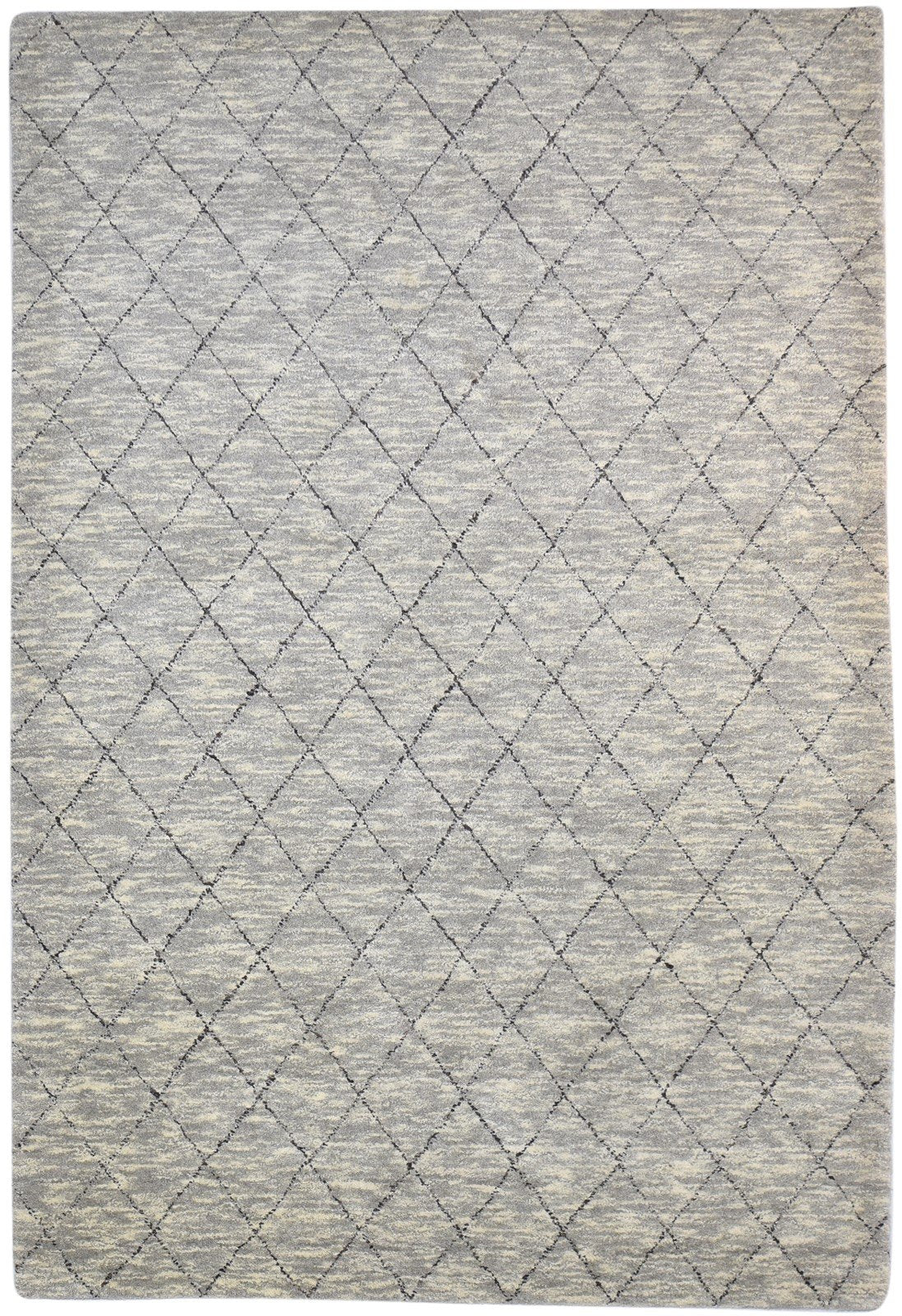 Brown Wool Rug 5' X 8' Modern Hand Woven Moroccan Diamond Room Size Carpet 