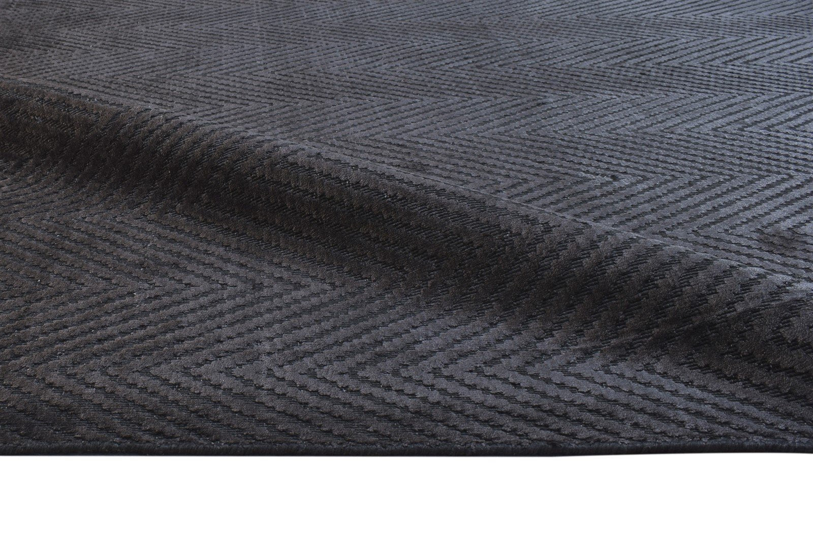 Handloom Charcoal Silk Rug 5' X 8' Modern Scandinavian Diamond Room Size Carpet 