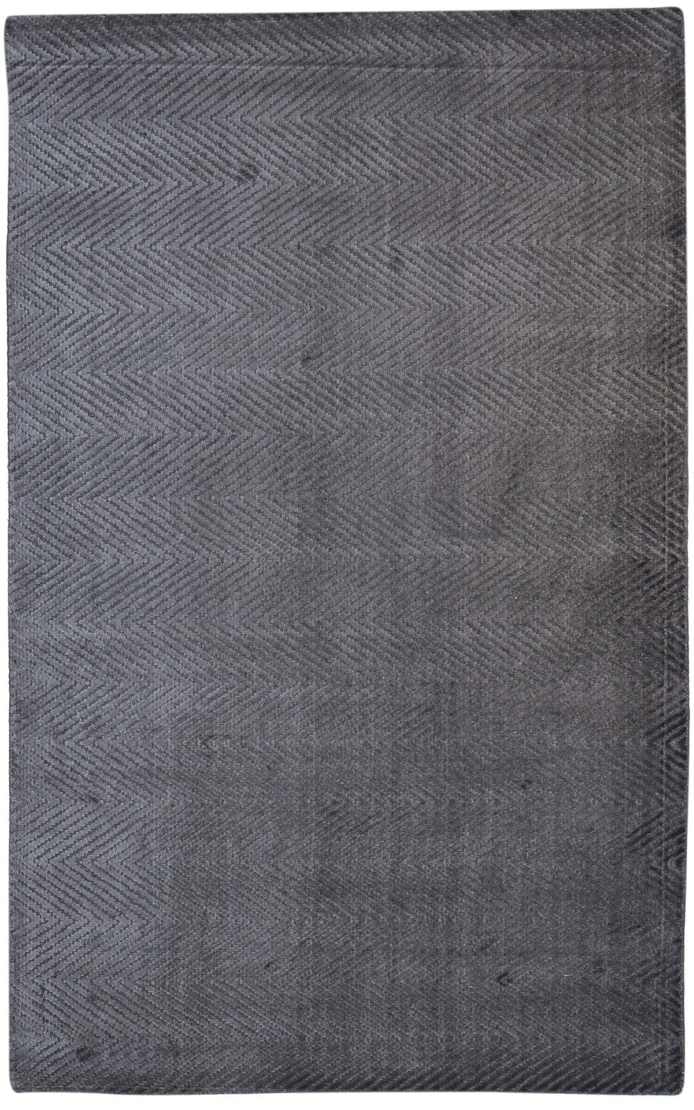 Handloom Charcoal Silk Rug 5' X 8' Modern Scandinavian Diamond Room Size Carpet 