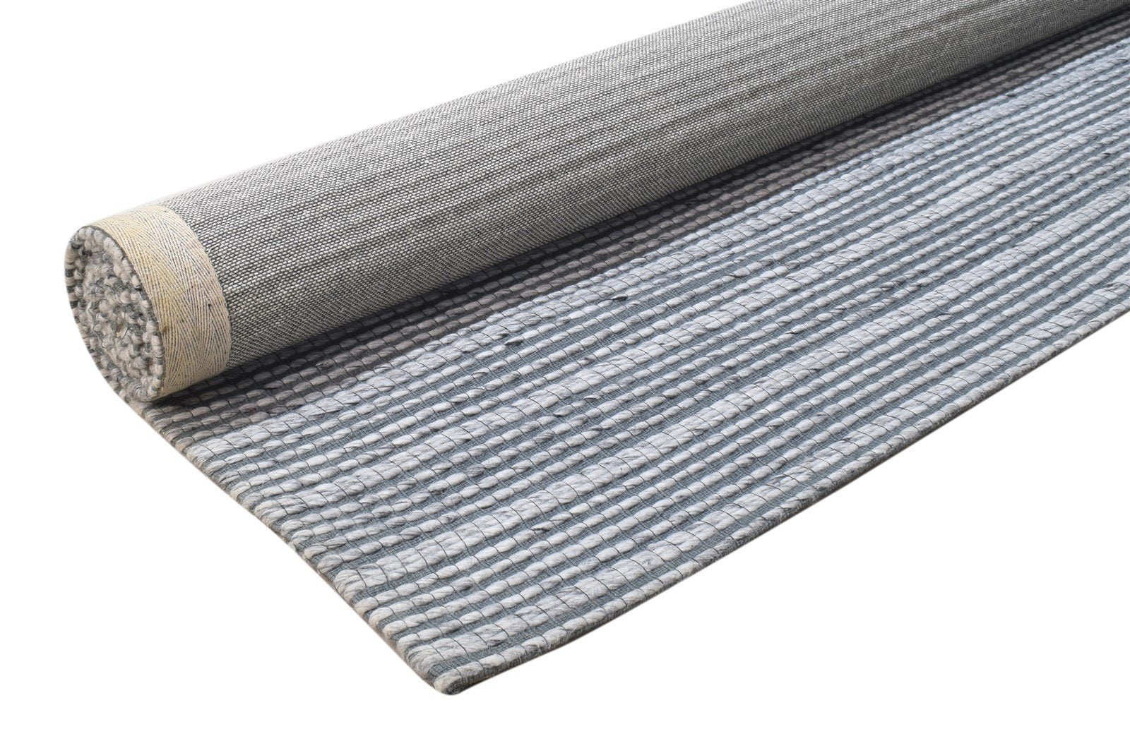 Jacquard Loom Grey Pet Yarn Rug 5X7 Modern Scandinavian Striped Room Size Carpet 