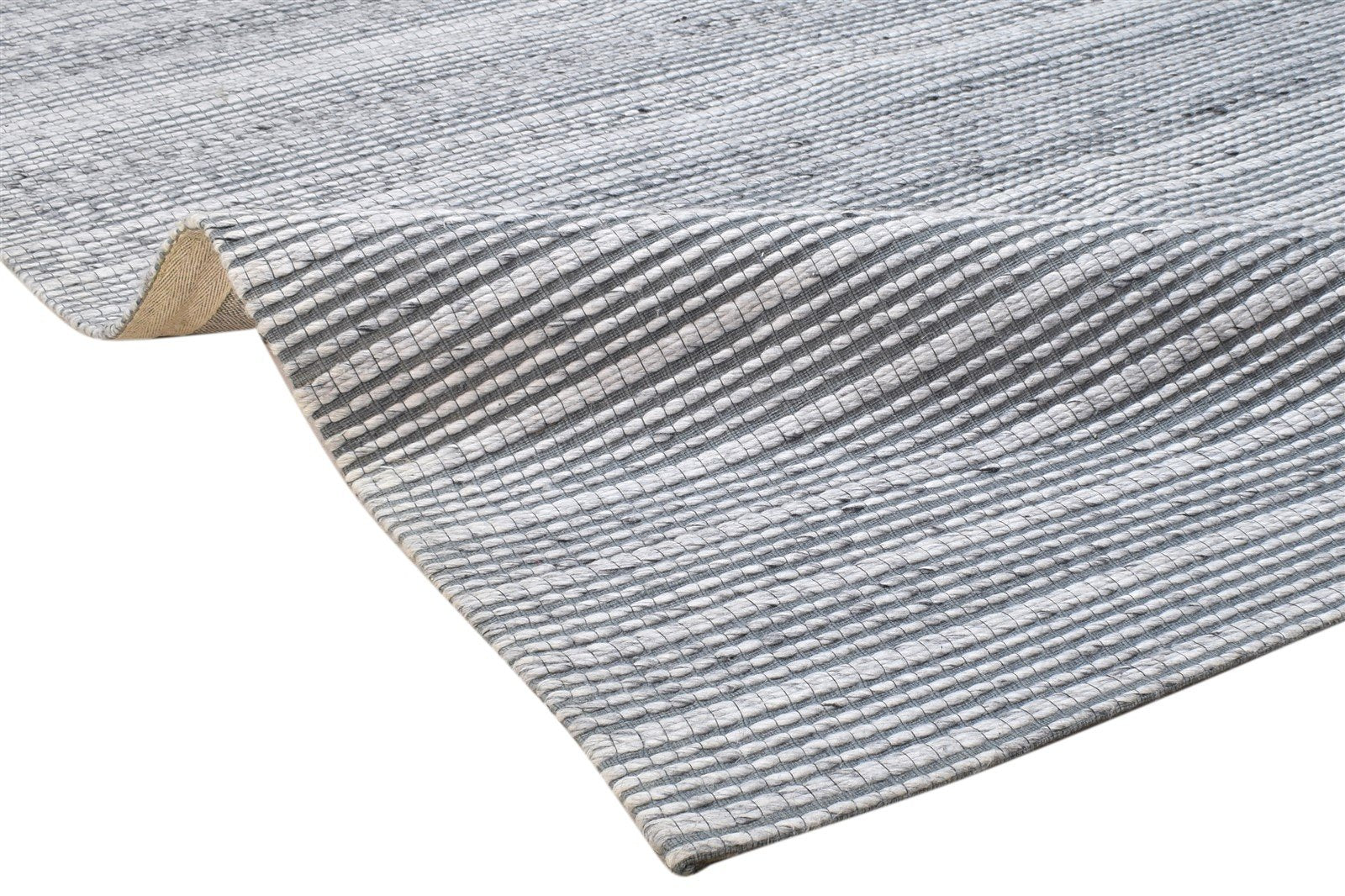 Jacquard Loom Grey Pet Yarn Rug 5X7 Modern Scandinavian Striped Room Size Carpet 