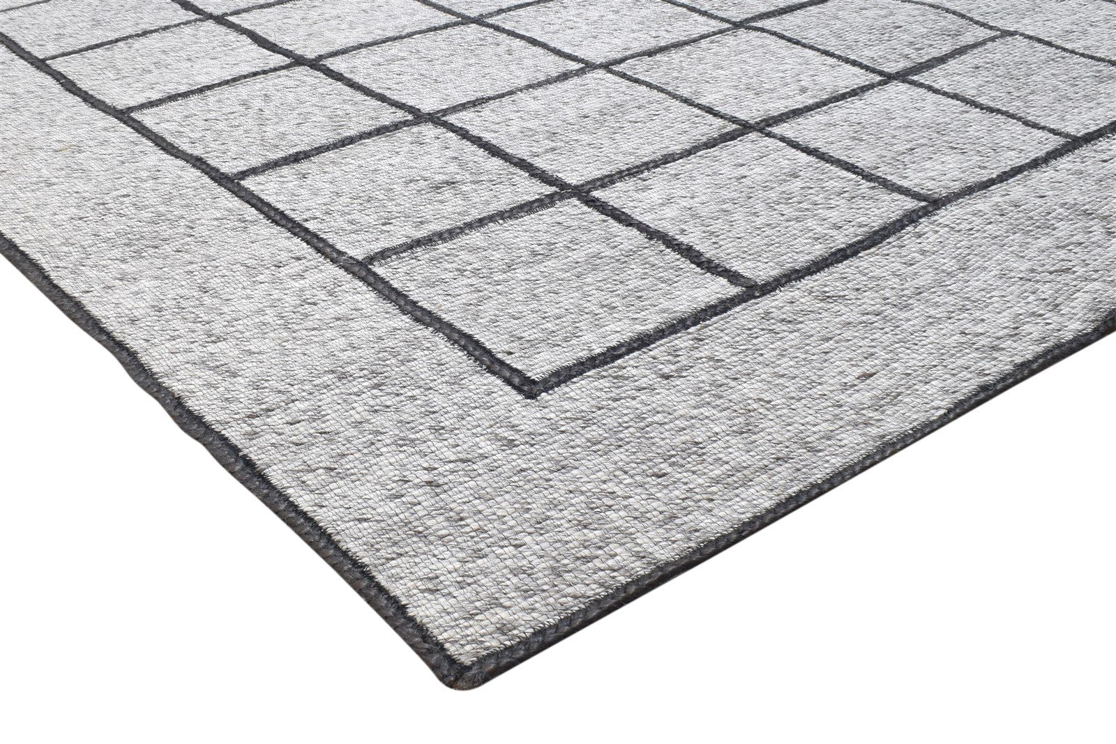 Grey Pet Yarn Rug 5X7 Modern Jacquard Loom Scandinavian Geometric Room Size 