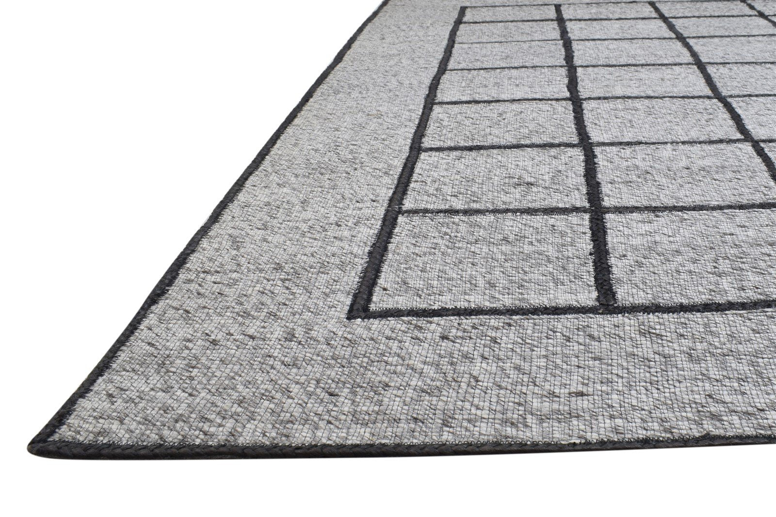 Grey Pet Yarn Rug 5X7 Modern Jacquard Loom Scandinavian Geometric Room Size 