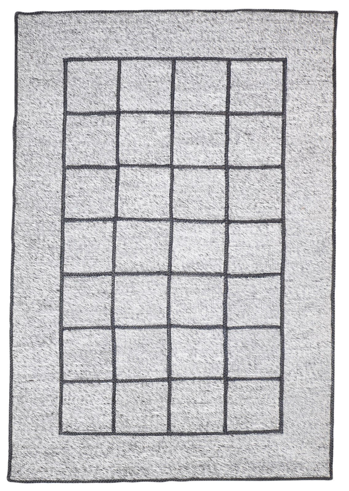 Grey Pet Yarn Rug 5X7 Modern Jacquard Loom Scandinavian Geometric Room Size 